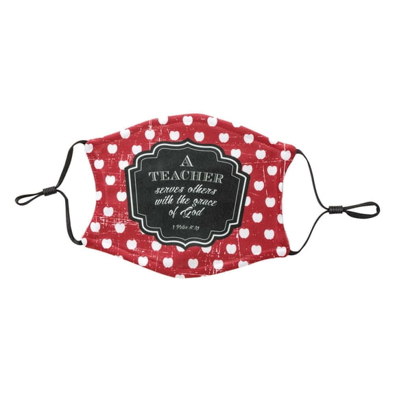 Teacher Serves Others Red One Size Cloth Fabric Fashion Face Covering Mask