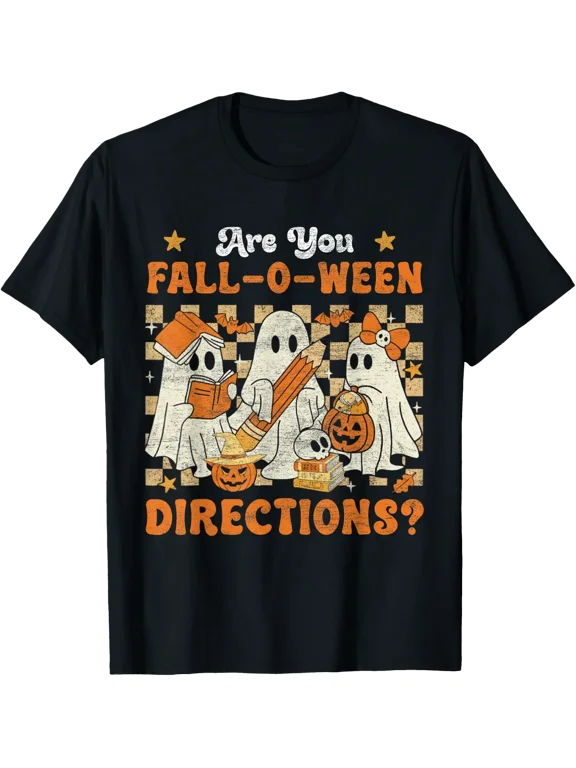 Teacher Fall O Ween Directions Ghost T Shirt Size S-5XL