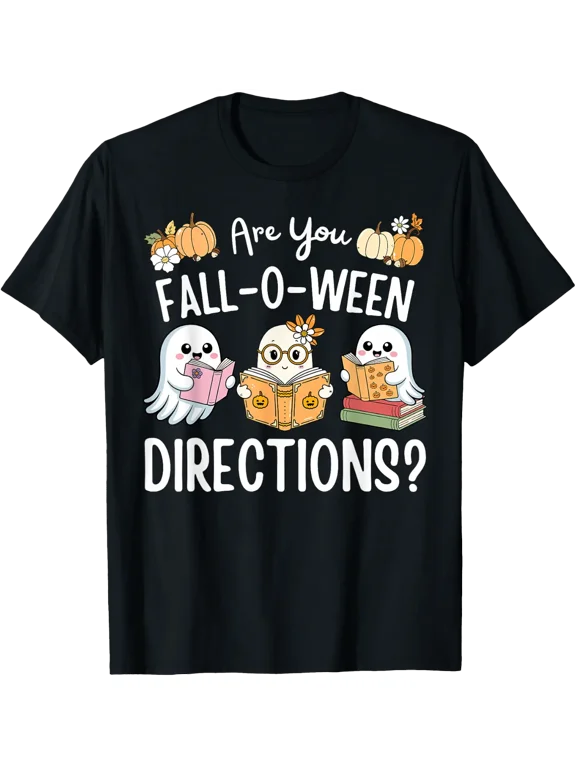 Teacher Fall O Ween Ghost T Shirt Size S-5XL