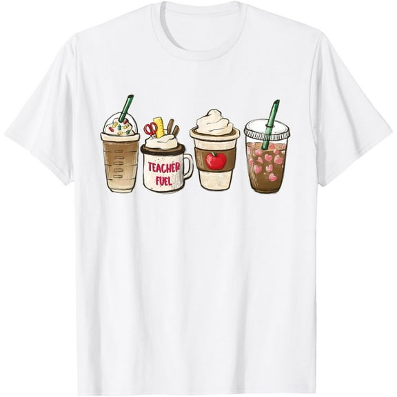 Teacher Fuel Coffee Teacher Gift Mug Latte Iced Coffee Fall T-Shirt