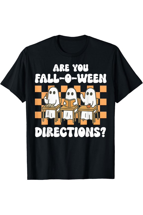 Teacher Ghost Retro Fall O Ween T Shirt Size S-5XL