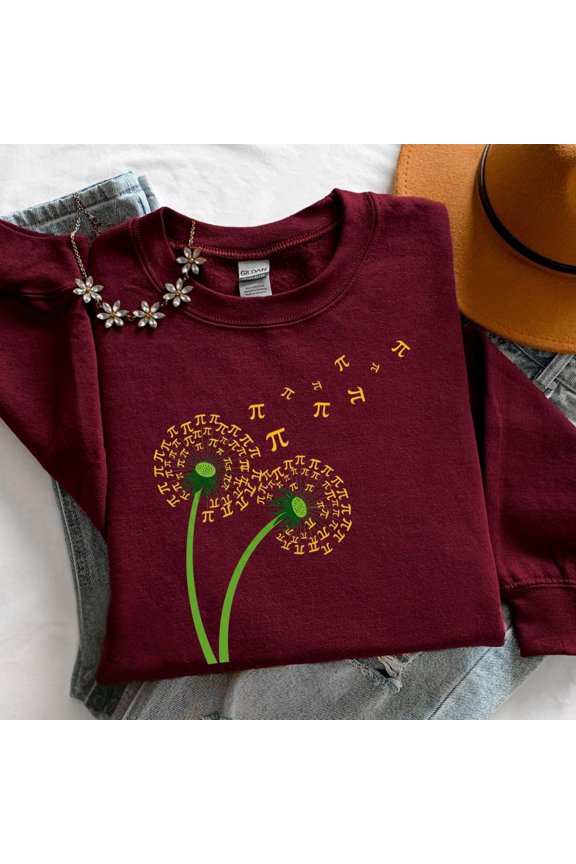 Teacher Gift TShirt Pi Dandelion Math TShirt Nerdy Science TShirt Math Lover Graphic TShir