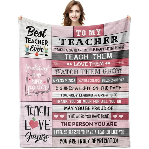 Teacher Gifts, Teacher Appreciation Gifts, Teacher Gifts for Women, Teacher Blanket 60"x50", Teachers Gifts, Gifts for Teachers, Best Teacher Gifts for Teacher's Day Christmas