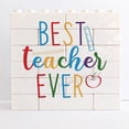 thumbnail image 1 of Teacher Gifts Best Teacher Ever Novelty Decorative Sign/Plaque Teacher Appreciation Gifts for Women Teacher Desk Decor Christmas Graduation Inspirational Thank you Present for Teachers, 1 of 6