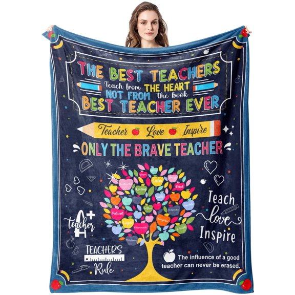 Teacher Gifts Blanket, Teacher Appreciation Gifts, Back to School Gift Blankets for Teacher's Day Birthday, 30x40in Fleece Blanket