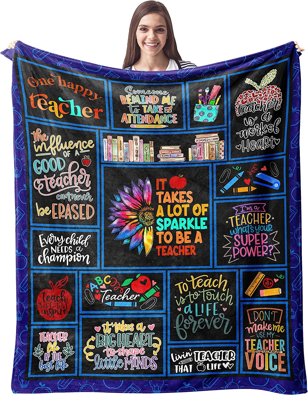 Teacher Gifts Blanket,Teacher Appreciation Gifts Throw Blanket,Teacher