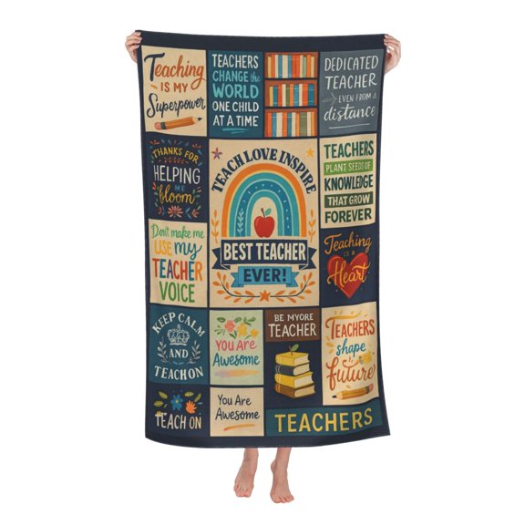 Teacher Gifts For Women Men Bath Towel Soft and Highly Absorbent for Adults