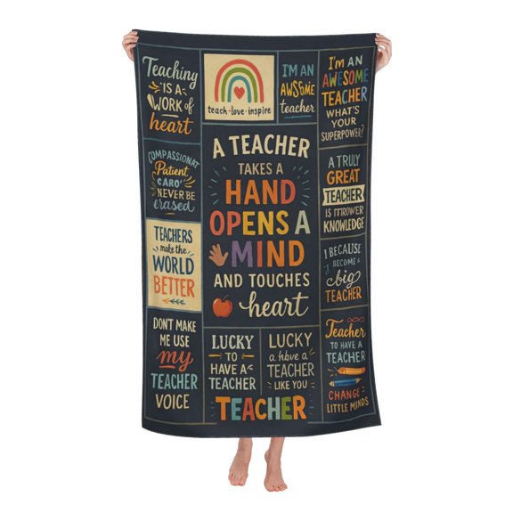 Teacher Gifts For Women Men Bath Towel Soft and Highly Absorbent for Adults