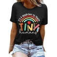 thumbnail image 1 of Teacher Gifts Shirt for Women's Teacher Tshirts It's a Good Day to Teach Letter Print Rainbow Graphic Tee Casual Tops, 1 of 4