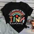 thumbnail image 1 of Teacher Gifts Shirt for Women's Teacher Tshirts It's a Good Day to Teach Letter Print Rainbow Graphic Tee Casual Tops, 1 of 6