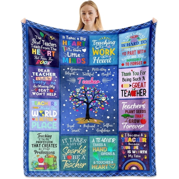 Teacher Gifts, Teacher Appreciation Gifts,Teacher Blanket 60"x50", Teacher Gifts for Women Men, Thank You Gifts for Ideas Teachers Day Graduation Retirement Christmas, Teacher Gifts from Students