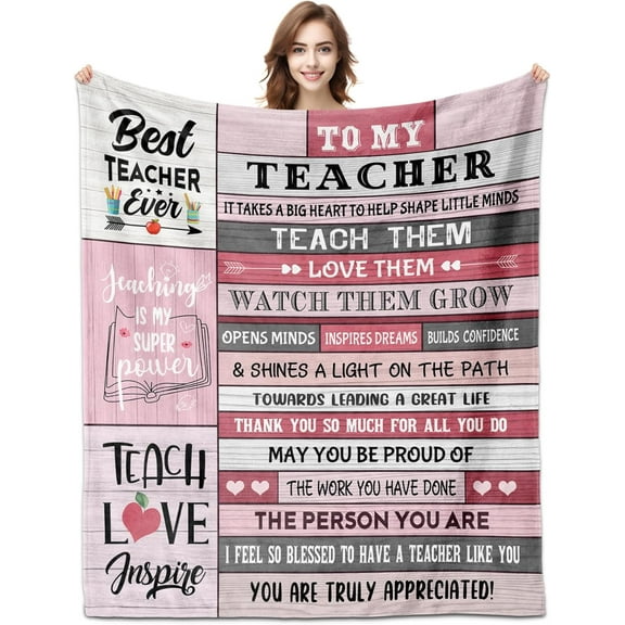 Teacher Gifts, Teacher Appreciation Gifts, Teacher Gifts for Women, Teacher Blanket 60"x50", Teachers Gifts, Gifts for Teachers, Best Teacher Gifts for Teacher''s Day Christmas