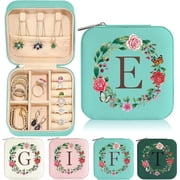 Teacher Gifts - Teacher Gift Women | Teacher Appreciation Gift Ideas | Retirement Gifts Teacher | Travel Jewelry Box | Teacher Thanksgiving Gift | Birthday Gifts Teacher - Letter E, Blue[Z2832]