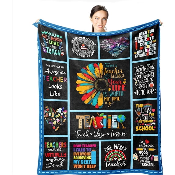 Teacher Gifts - Teacher Gifts for Women Men 60"x50" Throw Blankets - Teacher Appreciation Gifts - Best Teacher Gifts - Gifts for Teachers Male Female - Funny Teacher Birthday Gift Ideas