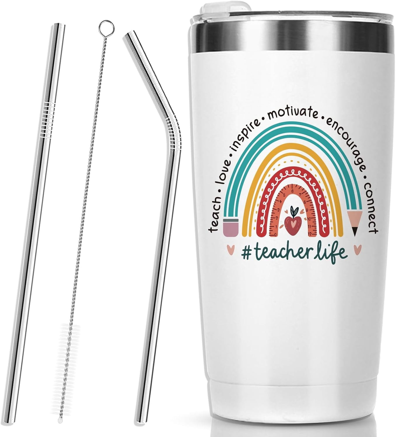 Teacher Gifts for Women 2025,Teacher Appreciation Gifts Tumbler for Women Men Girls Thank You Funny Gift Ideas Valentines Day Gifts for Teachers 20oz Tumbler