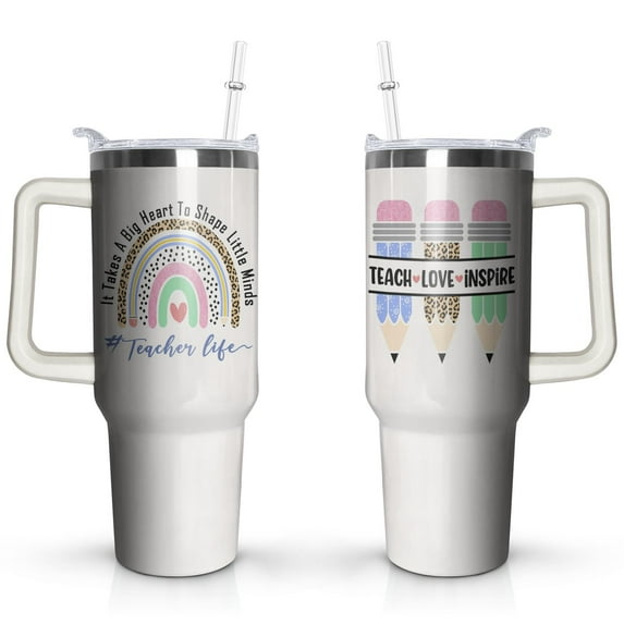 Teacher Gifts for Women, 40oz Teachers Tumbler with Handle, Teacher Appreciation Gifts From Student, Gifts for Teachers Women, Best Birthday Christmas End Of Year Thank You Teacher Gift Coffee Mug