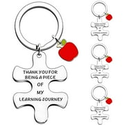 ZDWQFA Teacher Gifts for Women - 4PCS Teacher Keychain Teacher Appreciation Gifts, Thank You Gifts for Teachers, Birthday Valentine's Day Christmas Gifts for Teachers