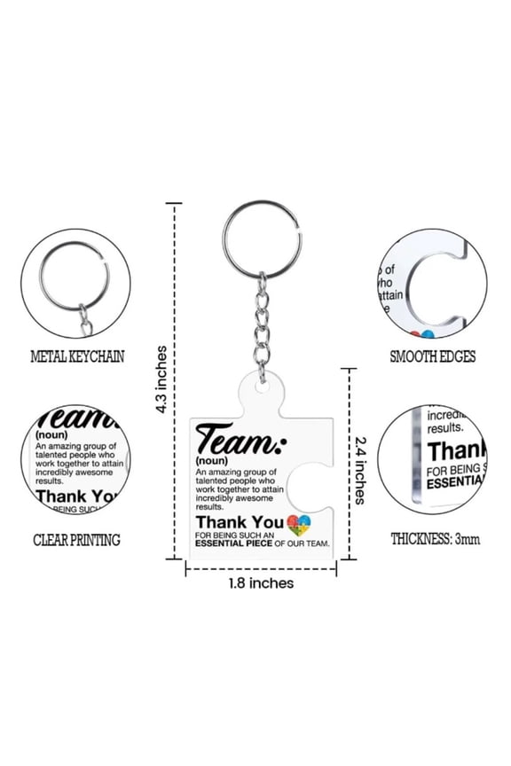 Teacher Gifts for Women - 6PCS Teacher Keychain Teacher Appreciation Gifts, Thank You Gifts for Teachers, Birthday Valentine's Day Christmas Gifts for Teachers -LAILLSH Back to Sch00l