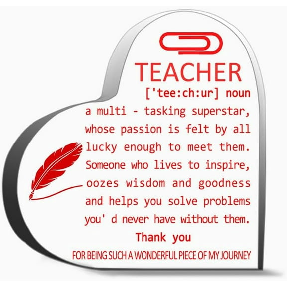 Teacher Gifts For Women Men Birthday Gifts For Best Teacher Ever Gifts Back To School Gift For Teach Heart Acrylic Decoration Gift For Couple Parent Women Mom Husband Wife