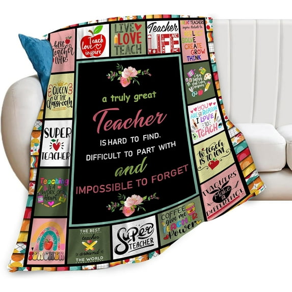 Teacher Gifts for Women Men Teacher Blanket Ultra Soft Cozy Flannel Teachers Day Graduation Retirement Gift Throw Blankets Fuzzy Plush Bedding Blanket Teacher Appreciation Gifts 50"x40"
