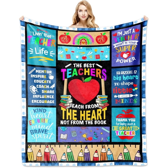 Teacher Gifts for Women Men, Teacher Appreciation Gifts Blanket 60"x50", Birthday Gift for Teachers Mentor, Teachers Gift Ideas for Teacher''s Day Christmas Retirement Graduation