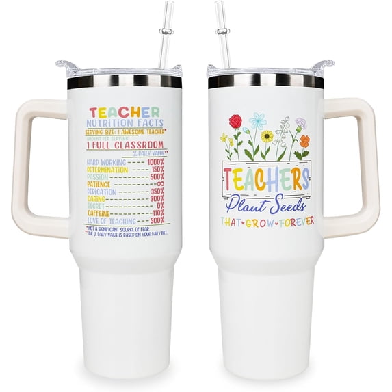 Teacher Gifts for Women, Men, Teacher Appreciation Gifts from Students, Teacher Christmas Gifts, Teacher Birthday Gifts, Back to School Gifts, 40 Oz Stainless Steel Tumbler