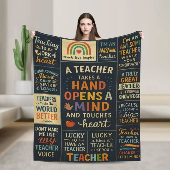 Teacher Gifts for Women Men- Unique Teacher Appreciation Gifts Blanket, Funny Gifts for Teachers, Best Teacher Gifts from Student, Teacher Birthday Retirement Gifts- Throw Blanket 50x40
