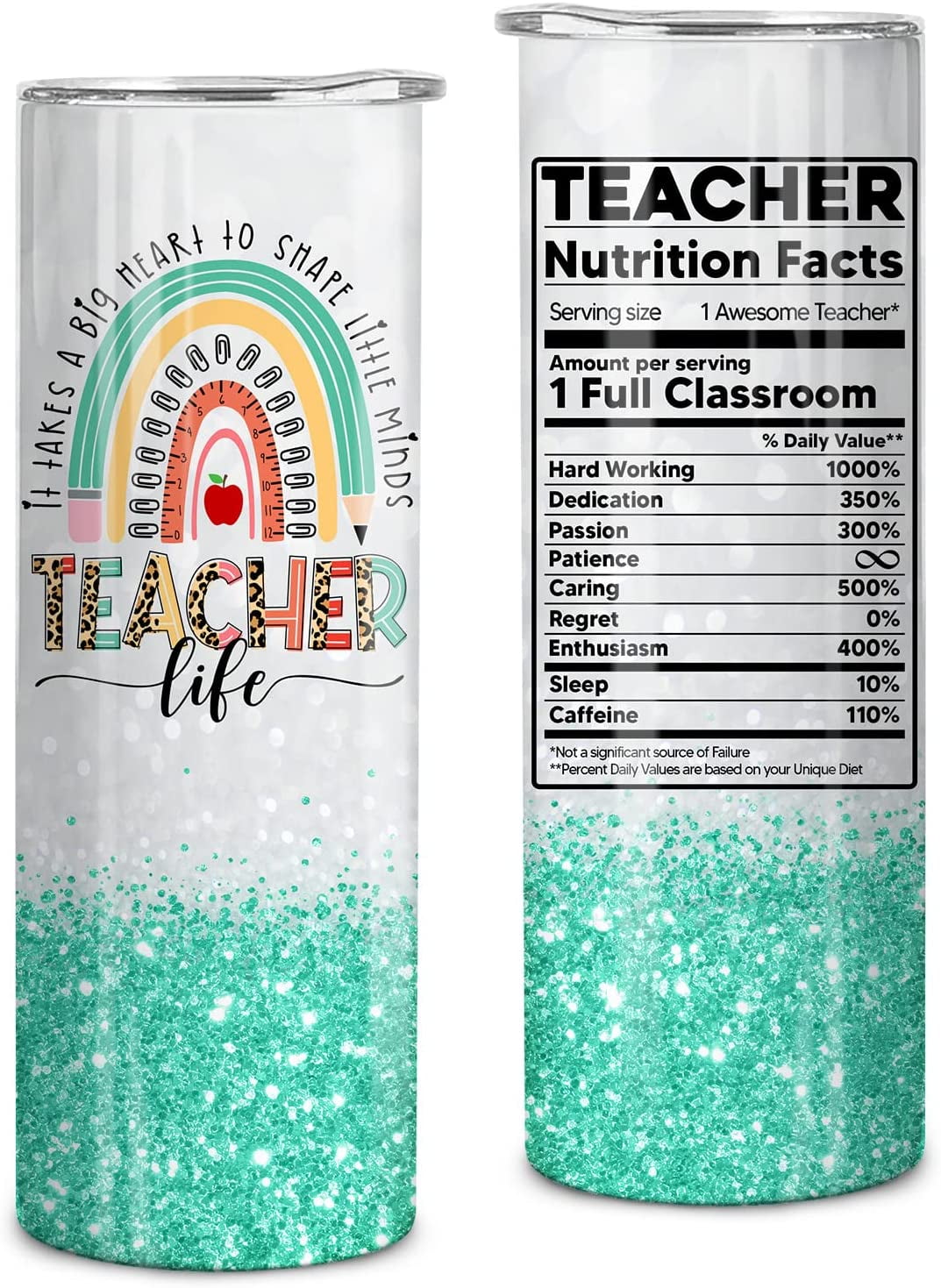 Teacher Gifts for Women - Teacher Appreciation Gifts from Students - Teacher Birthday Gifts, Teacher Christmas Gifts - It Takes a Big Heart to Shape Little Minds - 20oz Teacher Tumbler
