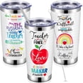thumbnail image 1 of Teacher Gifts for Women Teacher Appreciation Gifts Teacher Tumbler with Straw Teacher Cup 20 oz Stainless Steel Teacher Mug for Travel Birthday Thanksgiving Christmas Gifts (Stylish Style), 1 of 6