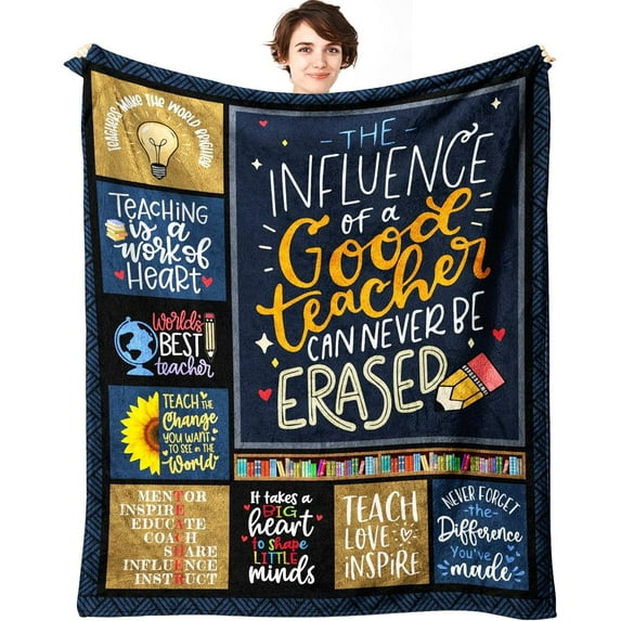 Teacher Gifts for Women, Teacher Appreciation Gifts Throw Blanket 60" x 50", Best Gifts for Teachers Women Men from Student, Teacher Birthday Gift Ideas, Thank You Gift for Teachers