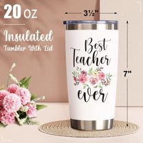Teacher Gifts for Women, Teachers Day Week Appreciation Gift, 20 OZ Tumbler Best Teachers Gifts from Student, Best Teacher Ever Insulated Cup Unique Graduation Thank You Retirement Birthday Gift