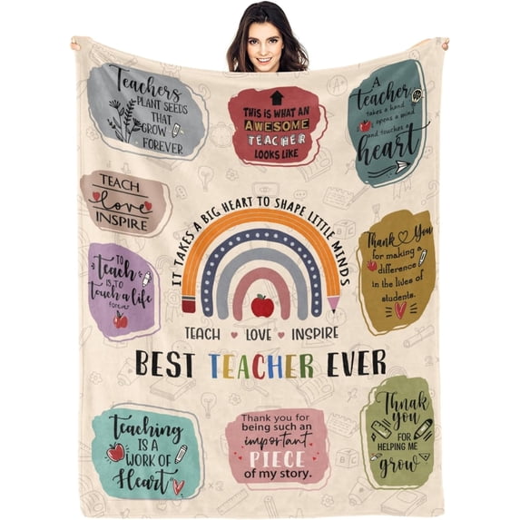 Teacher Gifts for Women Men, Teacher Appreciation Gifts Blanket, Best Teacher Ever Gifts, Thank You Teacher Gifts, Teachers' Day Blanket 60"x80"