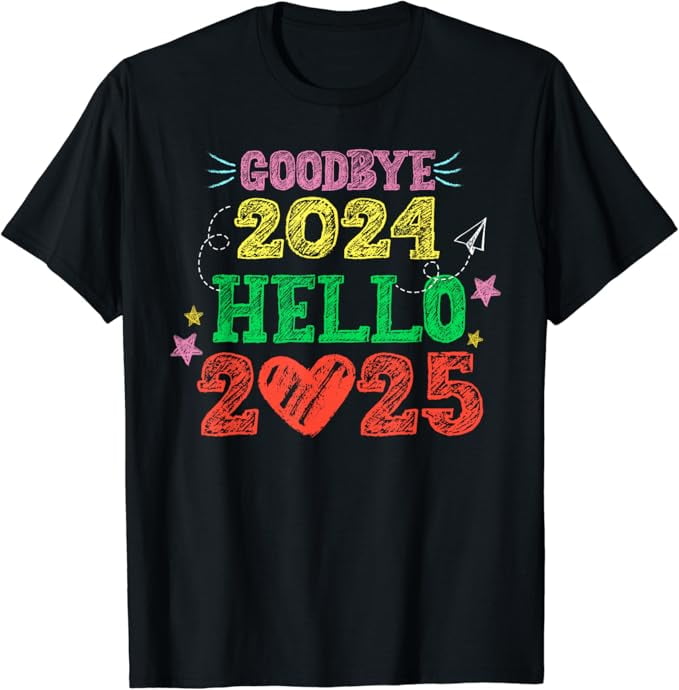 Teacher Goodbye 2025 Hello 2025 Happy New Year Family Group TShirt