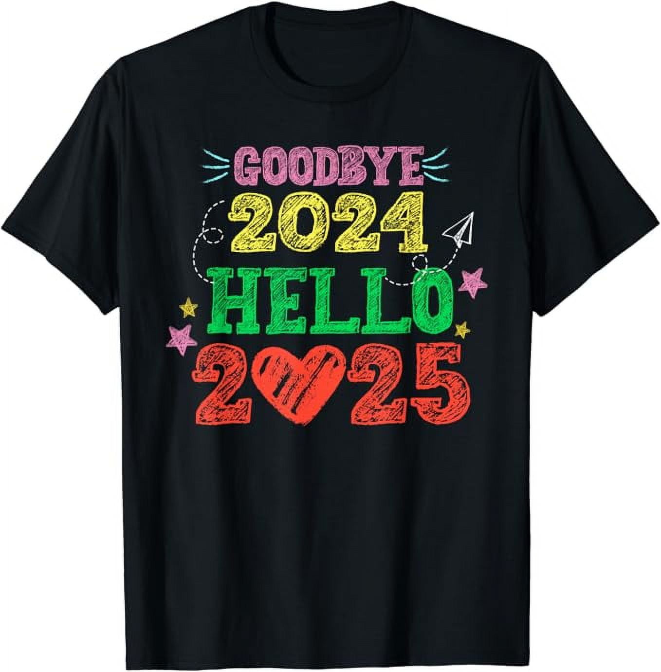 Teacher Goodbye 2024 Hello 2025 Happy New Year Family Group TShirt