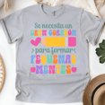 thumbnail image 1 of Teacher Graphic T-Shirt, Spanish Quote, Big Heart to Shape Young Minds, Unisex Tee, Sport Grey, Size L, 1 of 6