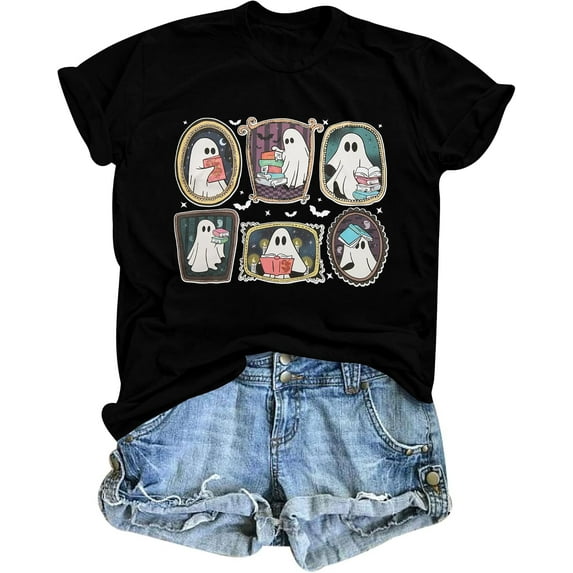 Teacher Halloween T-Shirt – Funny Spooky Graphic Short Sleeve Tee for Women