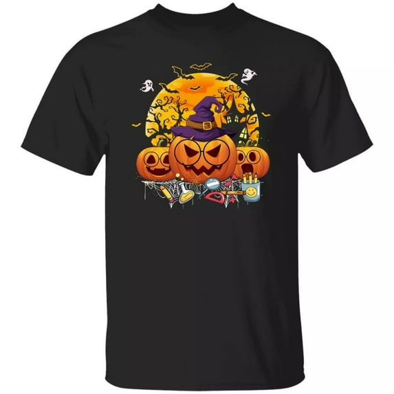 Teacher Halloween Unisex T-Shirt Scary school teachers squad crazy pumpkins tee