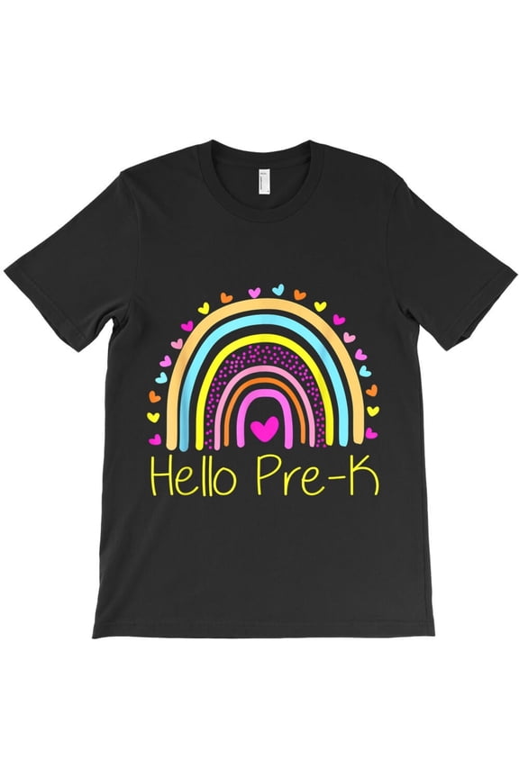 Teacher Hello Pre-K Rainbow Team Funny Hello Preschool Rocks Squad H14843 Unisex T-Shirt, Up to 5XL Available