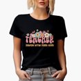 thumbnail image 1 of Distressed Teacher, Helping Little Minds Grow, Retro Flowers & Teacher's Day Art Merch Gift, Black T-Shirt, Small, 1 of 5