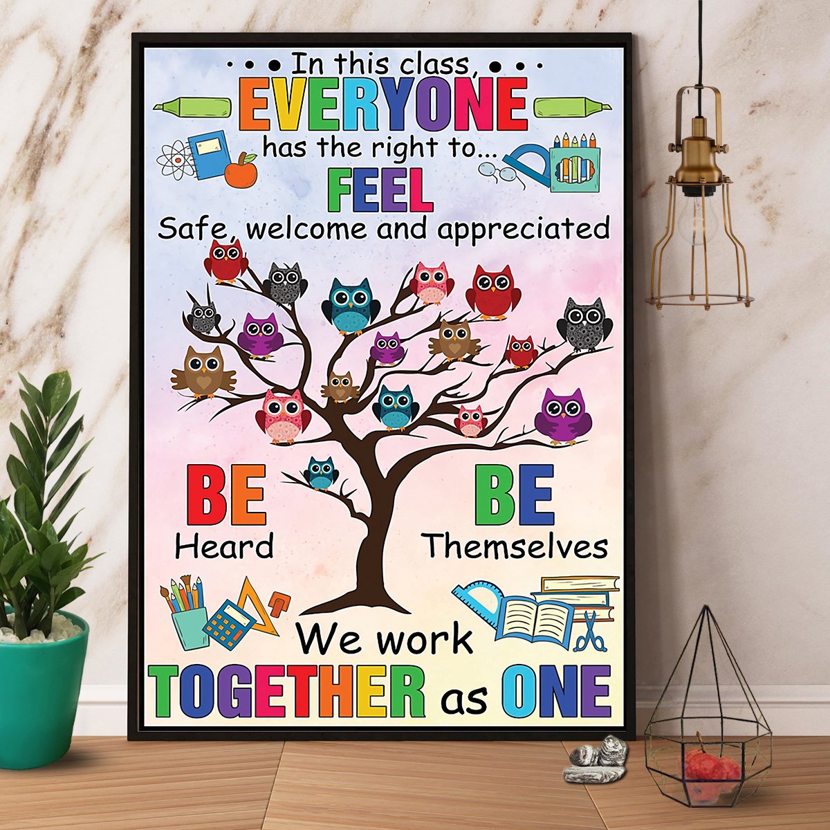 Teacher In This Class We Work Together As One Paper Poster No Frame ...