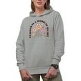 thumbnail image 1 of Teacher Is a Work of Heart, Retro Butterfly & Flowers Art Merch Gift, Heather Grey Hooded Sweatshirt or Hoodie, 3XL, 1 of 5