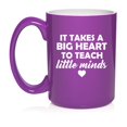 thumbnail image 1 of Teacher It Takes A Big Heart To Teach Little Minds Ceramic Coffee Mug Tea Cup Gift (15oz Purple), 1 of 1