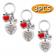 Teacher Keychain Appreciation Gifts for Women Christmas Valentines Day Gifts for Daycare Teacher 3 Packs