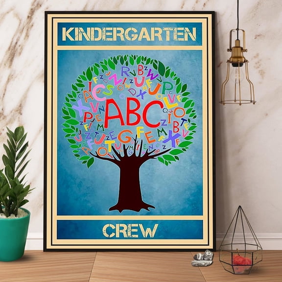 Teacher Kindergarten Crew Tree Paper Poster No Frame 24 x 36 Inch Poster