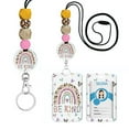 thumbnail image 1 of Teacher Lanyard for ID Badge Card, Cute Be Kind Leopard Rainbow Women Beaded Breakaway Neck Lanyards Name Tag Badges Holder Aesthetic Work Keys Accessories, 1 of 4