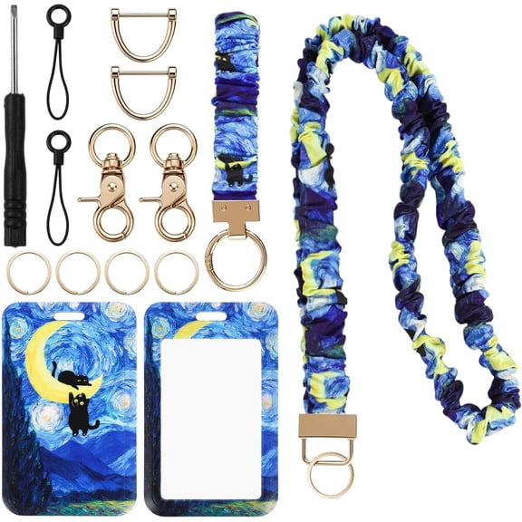 Teacher Lanyard ID Holder - Scrunchie Teacher Lanyard with ID Badge Holder Breakaway, Personalized Gifts to School Appreciation Birthday