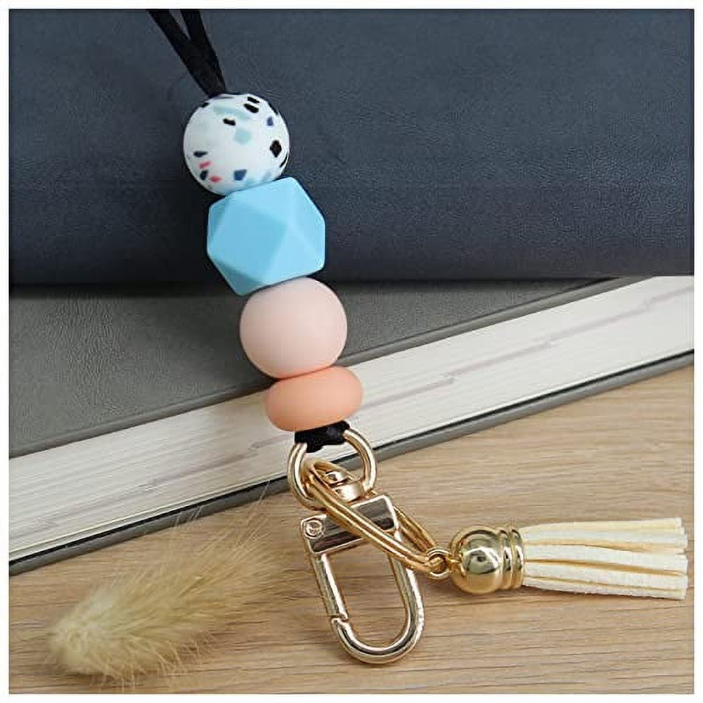 Teacher Lanyards for ID Badges for Women Silicone Bead Lanyards for ID