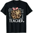 thumbnail image 1 of Teacher Life Leopard Apple Teacher's Day Back To School T-Shirt, 1 of 3