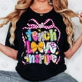 thumbnail image 1 of Teacher Life T-shirt, Preppy Teach Love Inspire T-shirt, Preppy Teacher Pencil Glitter Doodle T-shirt, Pencil Bow Leopard Teacher T-shirt., 1 of 5