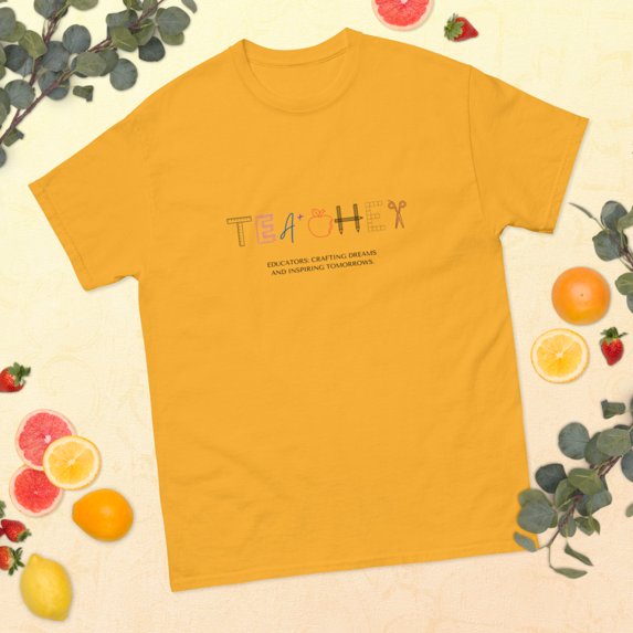 Teacher Men's classic tee (Gold, M)